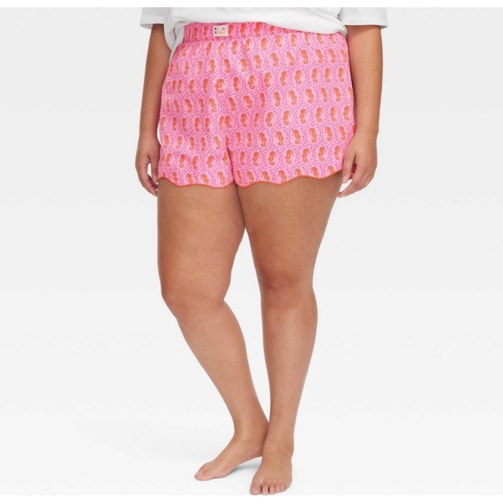 Roller Rabbit Target Pink Seahorse Scallop Hem Pajama Shorts Womens Plus Size 2x